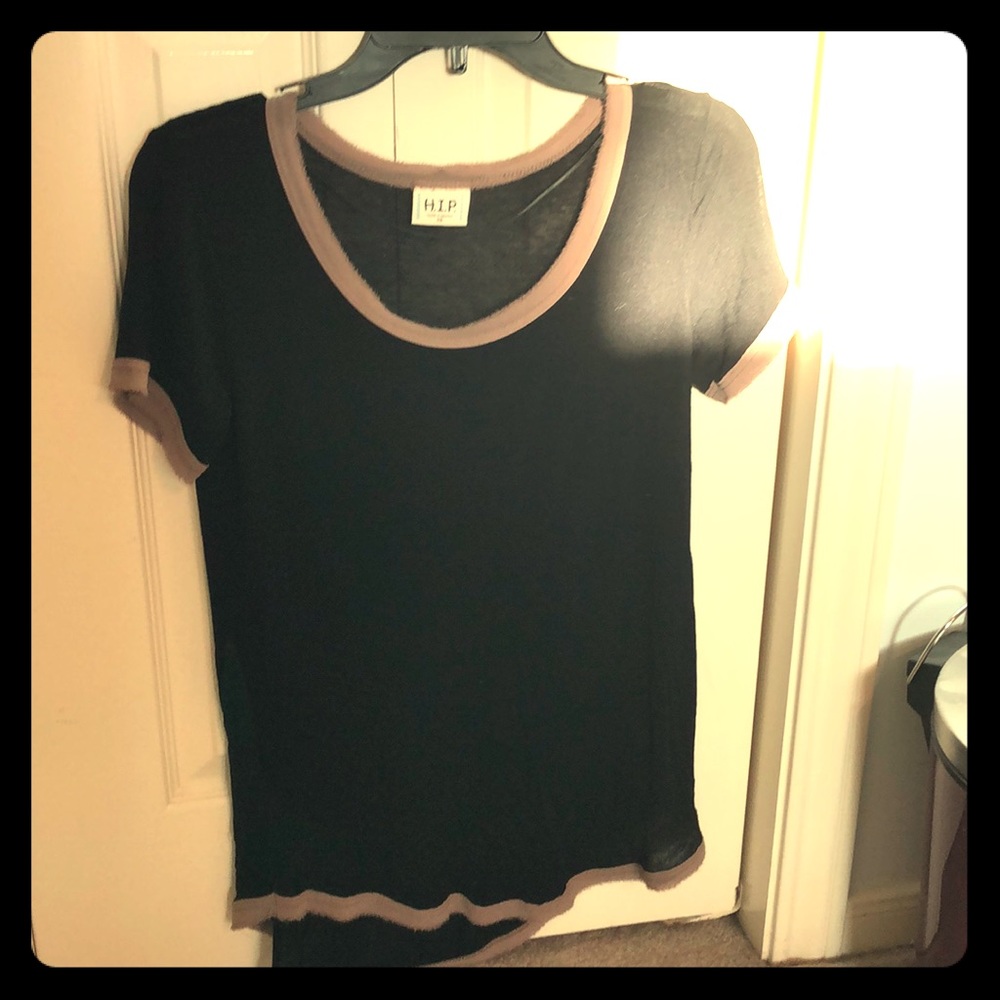 Light sheer black-tan shirt